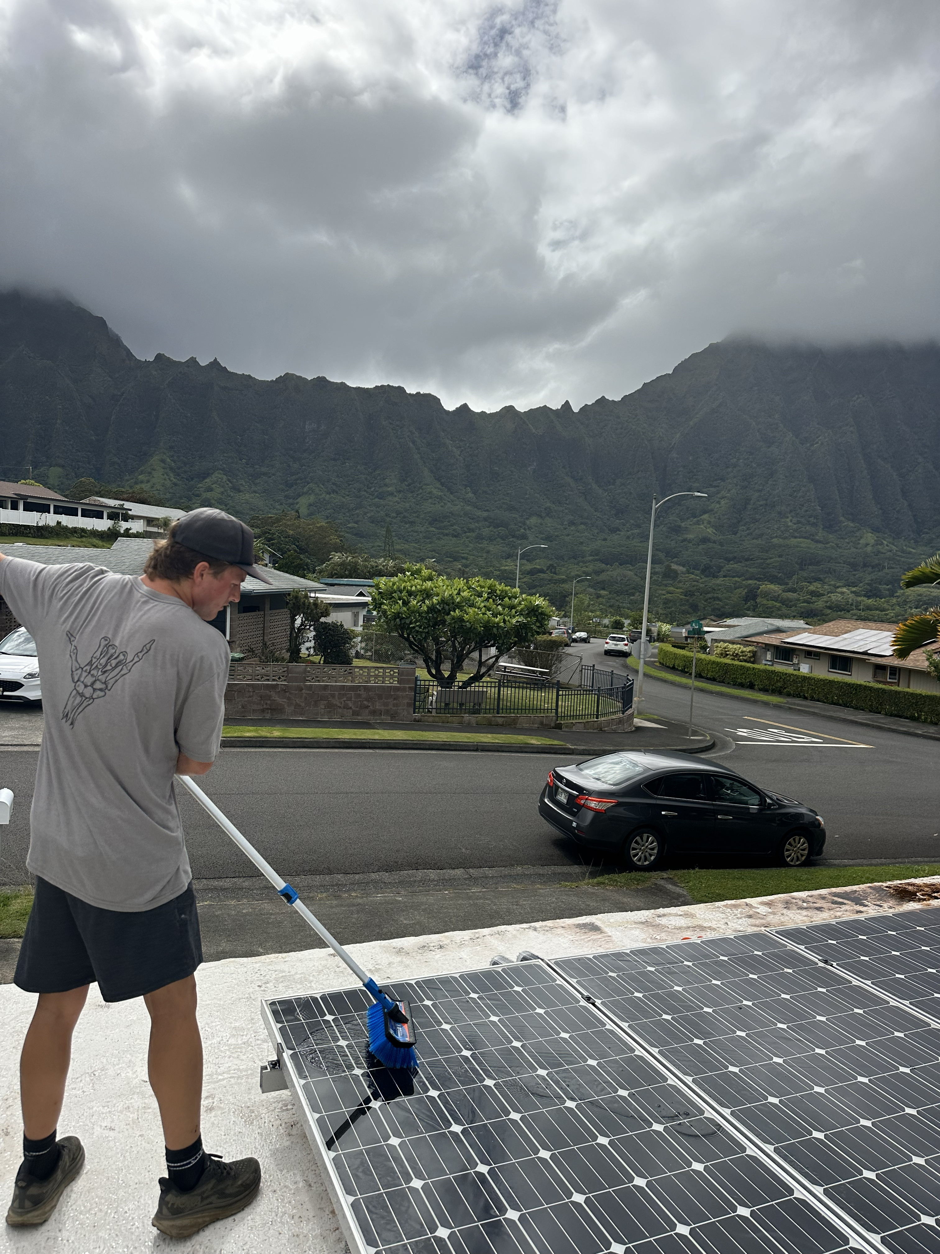 Solar panel cleaning in Kaneohe